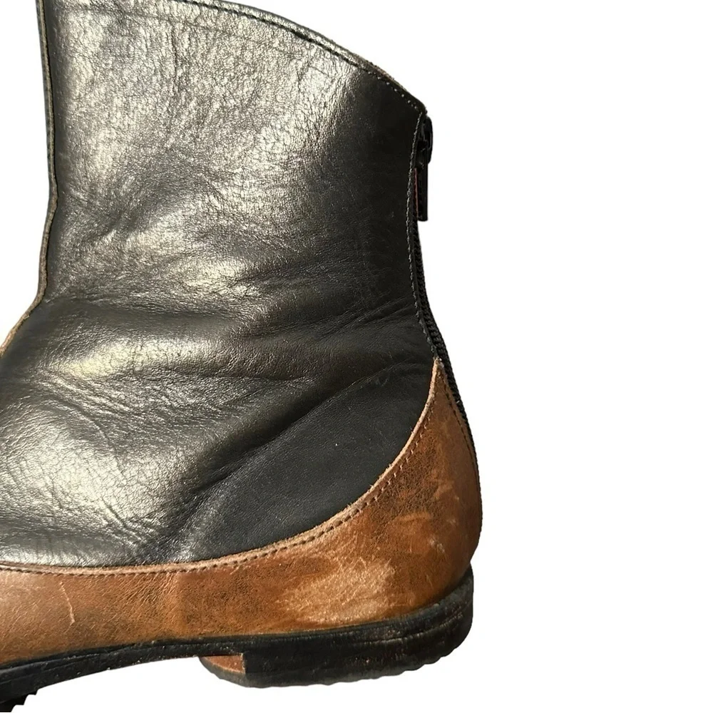 Cydwoq Two Tone Leather Era Ankle Boots 37 US 7 Handmade Artisan